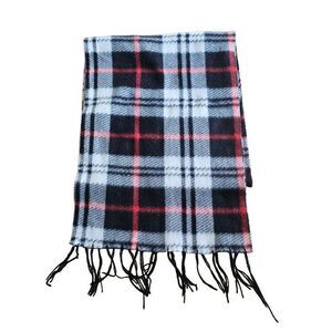 Pashmina silk and pashmina blend plaid multicolor scarf